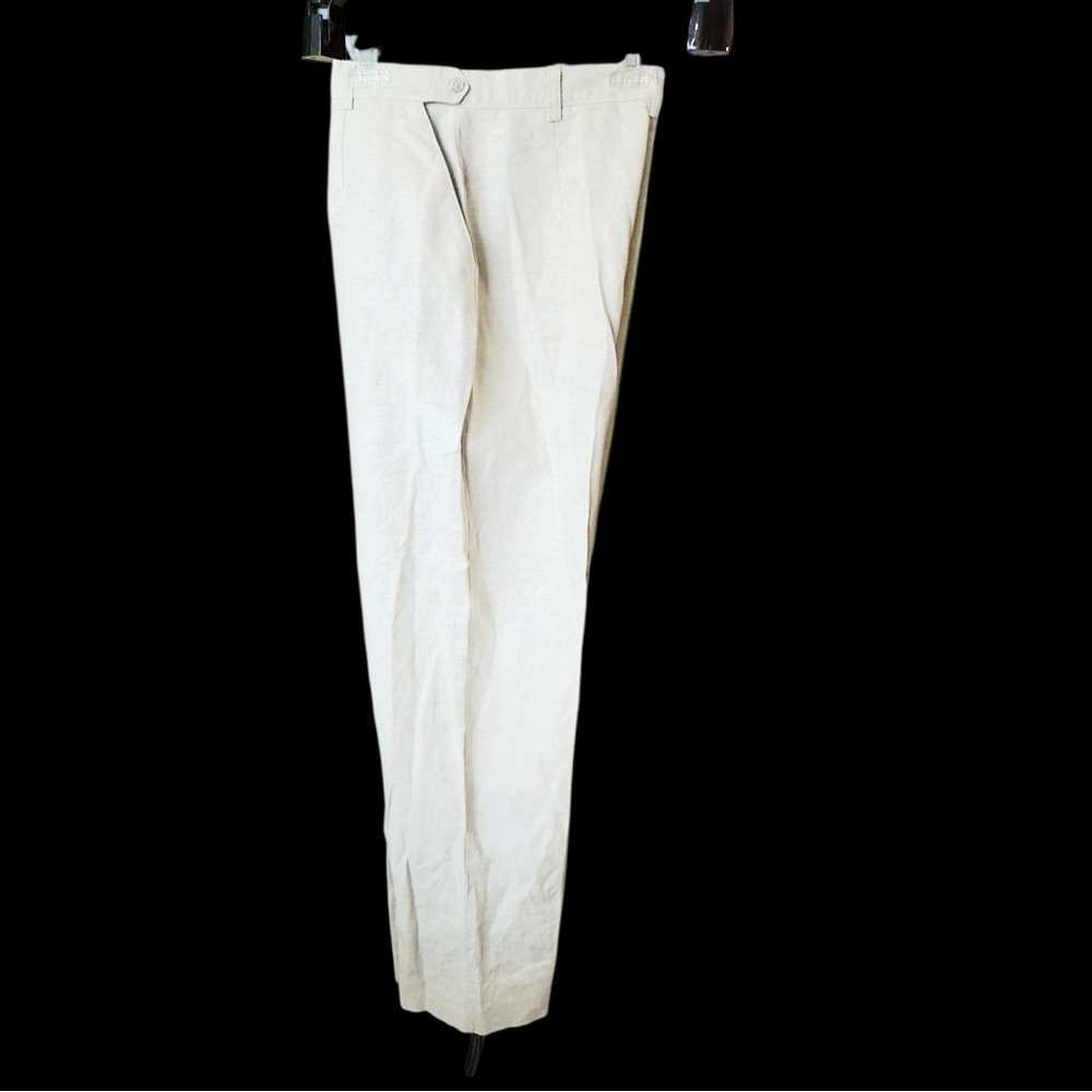 Liz Claiborne Lizsport Linen Blend Plus Womens Tan‎ Side Button Chinos Sz 14